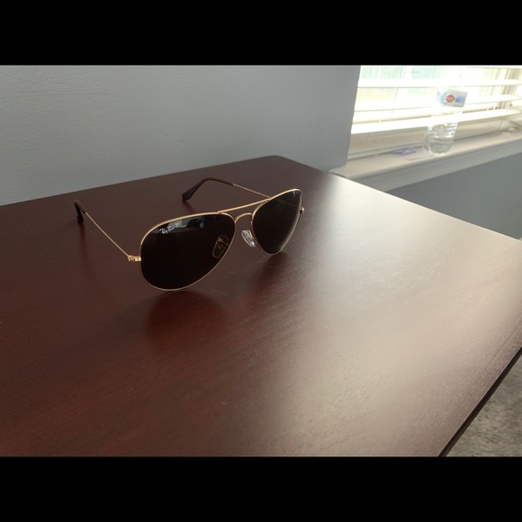 Brand NEW Ray-Ban Aviator RB3025 001/57 Gold Frame Polarized Brown Sunglasses - Picture 5 of 7